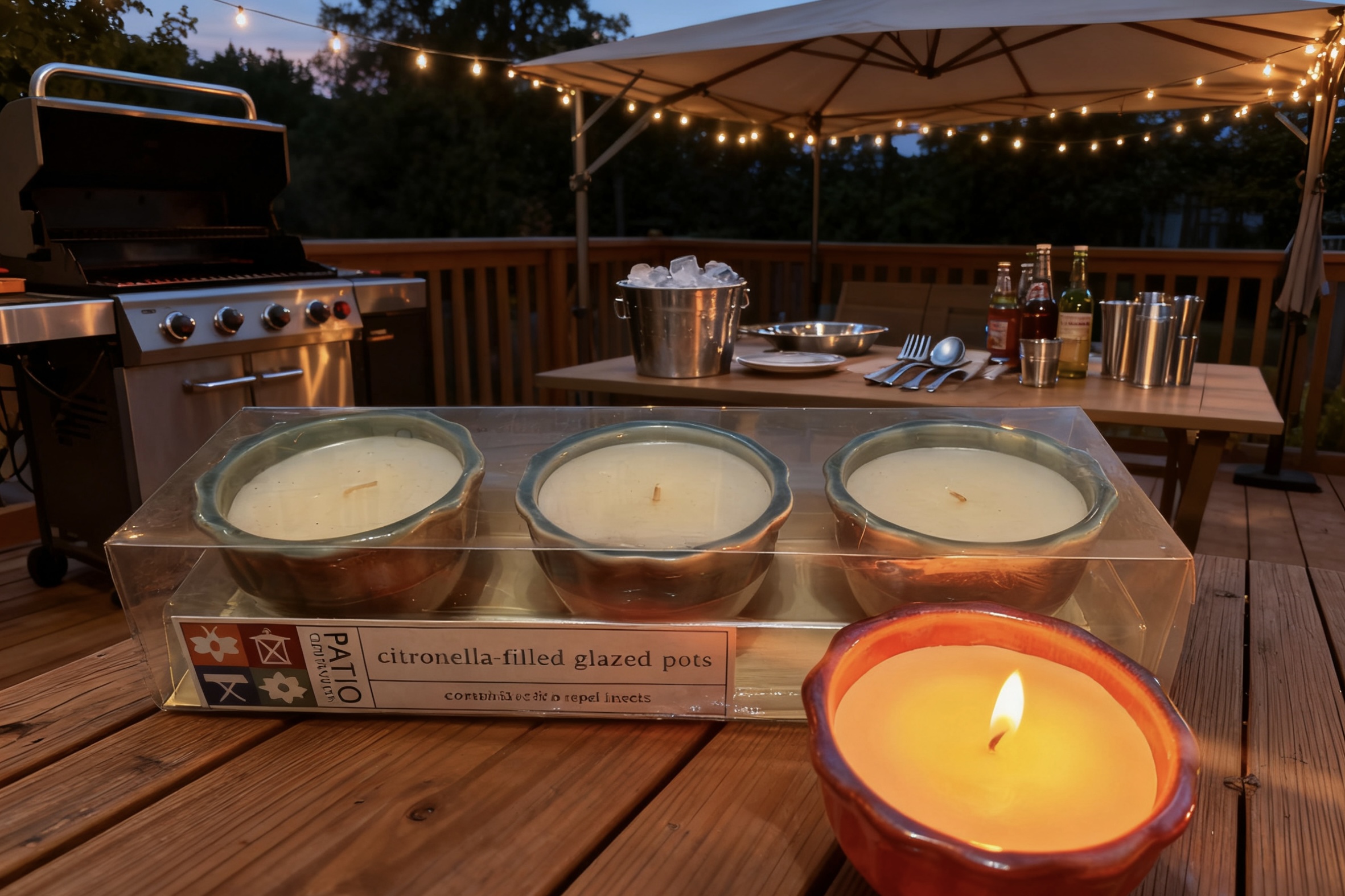 3pk Ceramic bowl  Filled Candle - 2